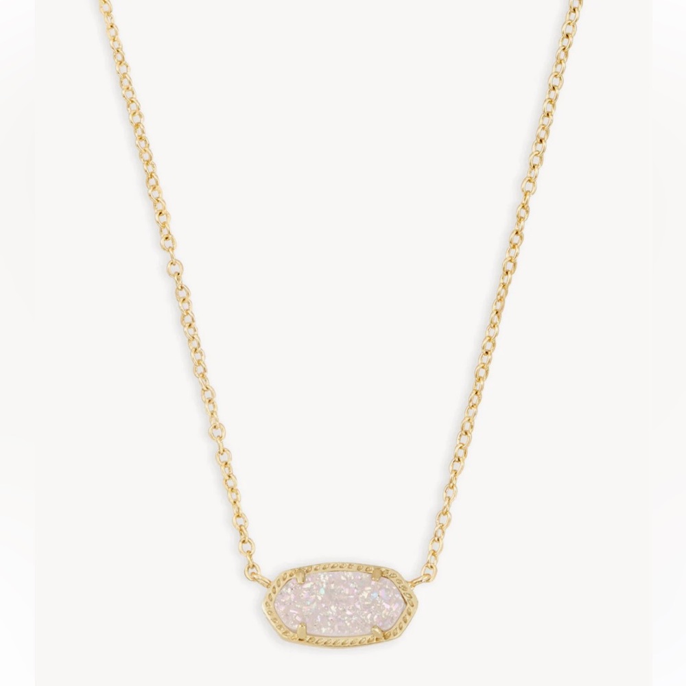 Elisa Gold Pendant Necklace in Iridescent Drusy